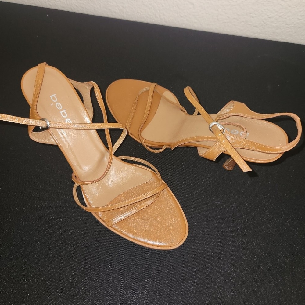Size 11 Brown BEBE sandal heels